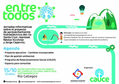 Jornadas Informativas Aprovechamientos hidroel&eacute;ctricos sobre el r&iacute;o Santa Cruz: Represas N&eacute;stor Kirchner y Jorge Cepernic.